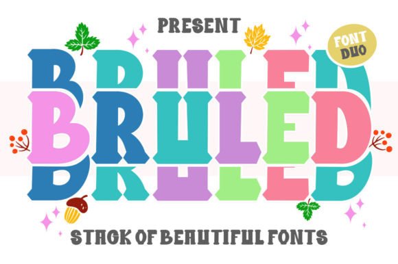 Bruled Stacked Duo: Groovy Stacked Display Font for Bold Design
