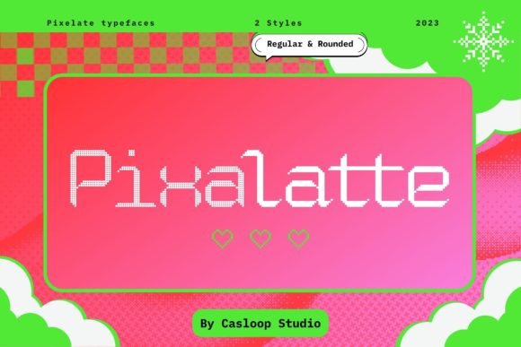 Pixalatte Typeface for Y2K-Inspired Branding